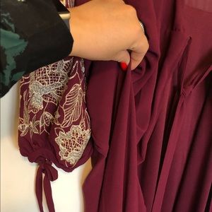 Nordstrom Chiffon dress. Maroon, wine, burgundy